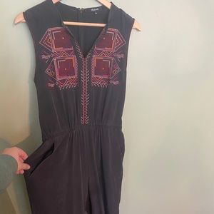 MADEWELL black embroidered jumpsuit. SIZE 6